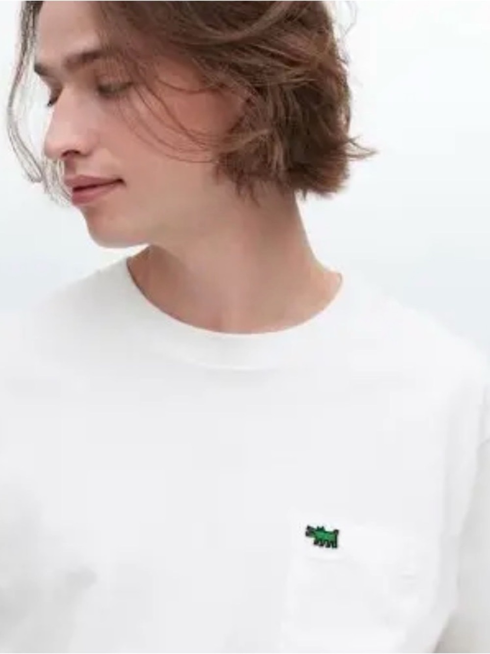 Uniqlo UT Archive Keith Haring white t-shirt featuring an embroidered green bark